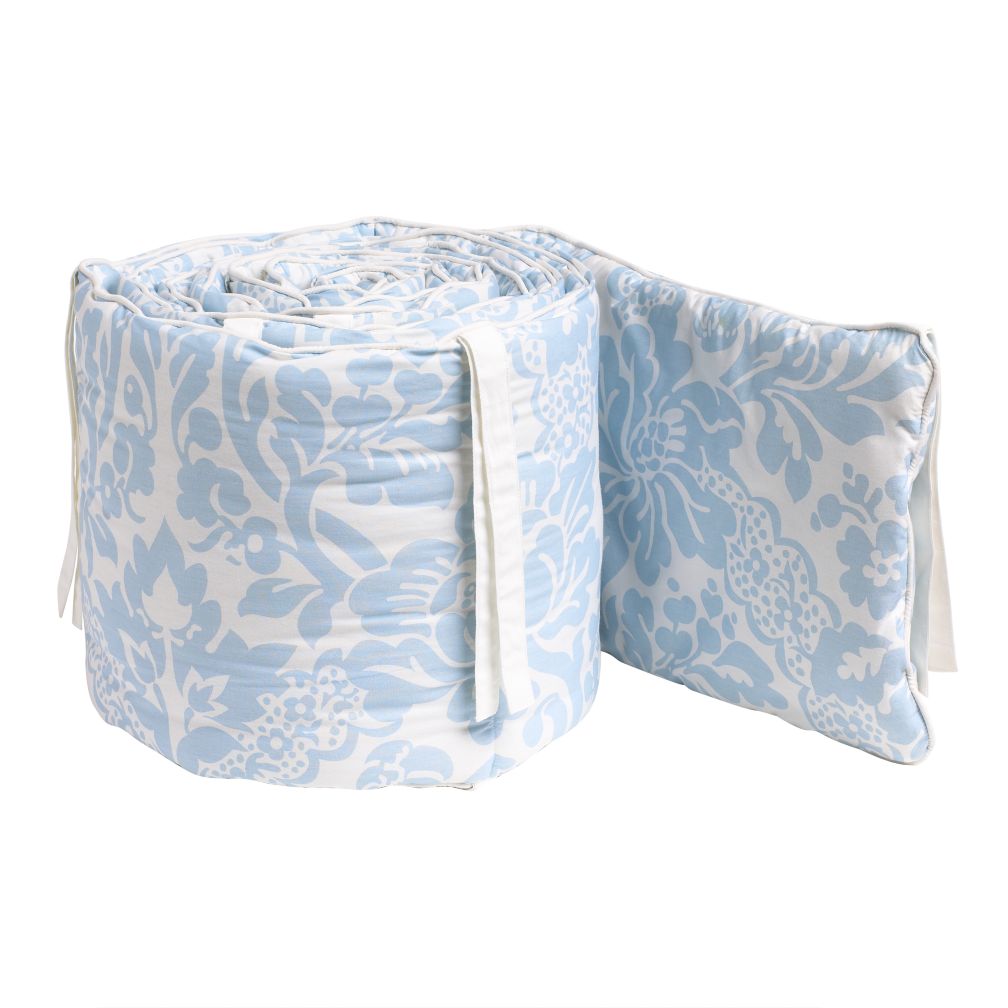 With a Flourish Crib Bumper (Blue)