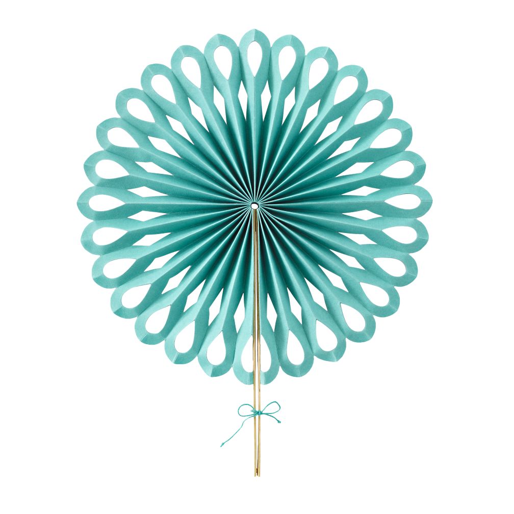Large Die Cut Paper Fan (Aqua)