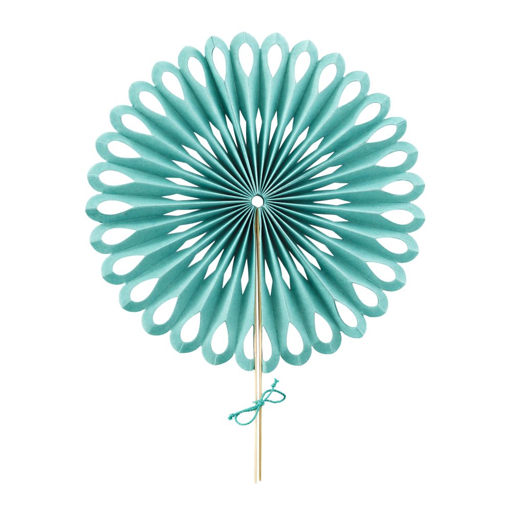 Small Die Cut Paper Fan (Aqua)