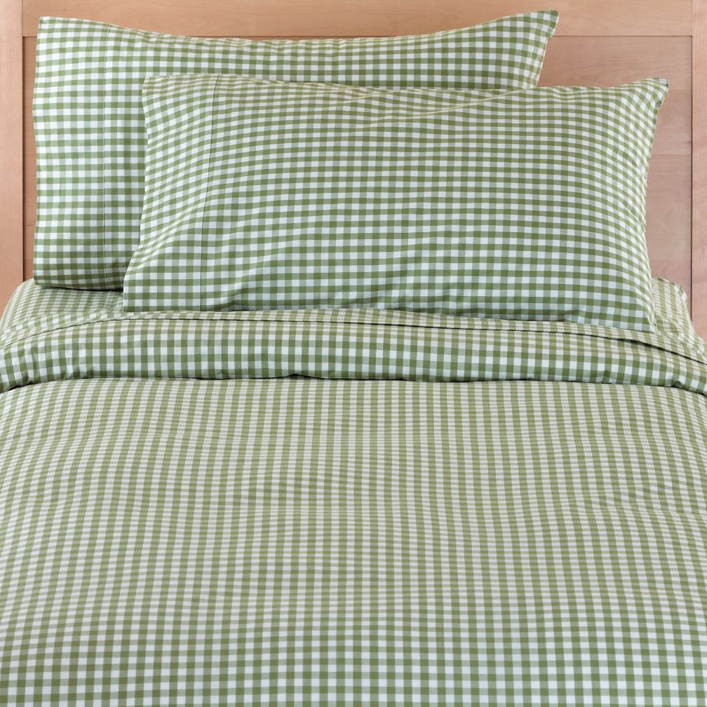 Green Gingham? Check. Bedding? Check. Duvet Cover