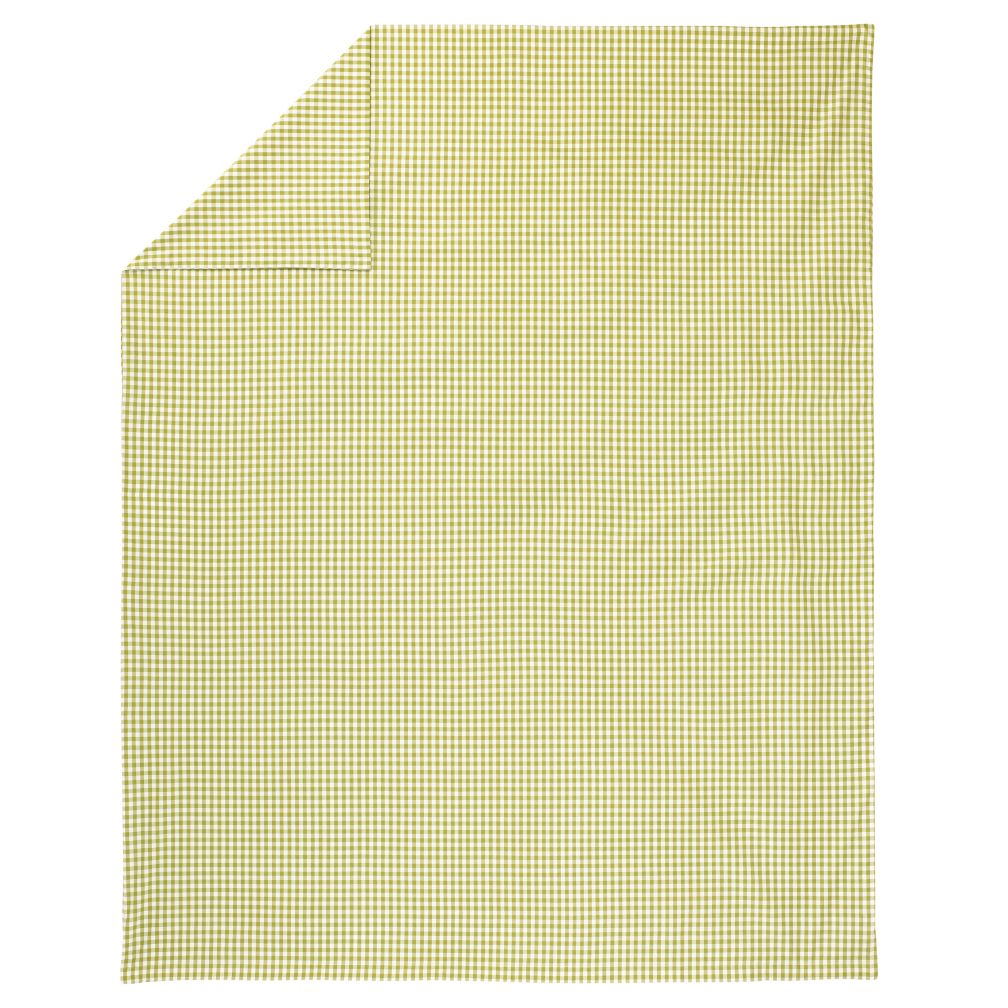Full-Queen Green Gingham Duvet Cover