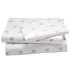 Twin Green Pastel Dots Sheet Set(includes 1 fitted sheet, 1 flat sheet and 1 case)
