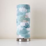 Nickel Pop Up Lamp Base and Clouds Shade