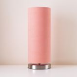Nickel Pop Up Lamp Base and Pink Shade
