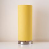 Nickel Pop Up Lamp Base and Yellow Shade