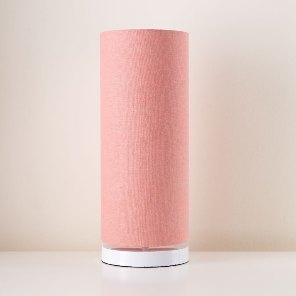 White Pop Up Lamp Base and Pink Shade