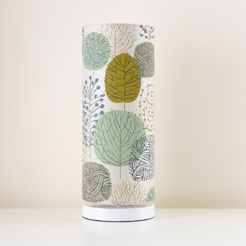 White Pop Up Lamp Base and Trees Shade