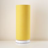 White Pop Up Lamp Base and Yellow Shade