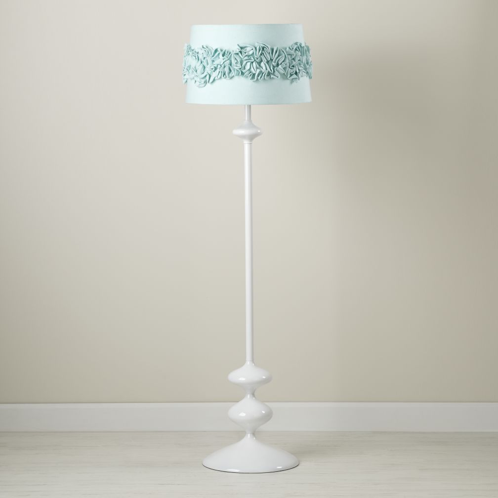 Ruffled and Ready Floor Shade (Aqua)