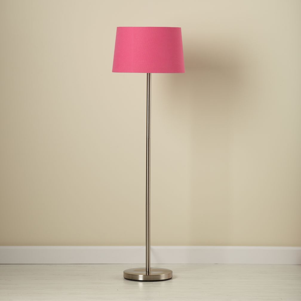 Hot Pink Floor Shade and Nickel Base