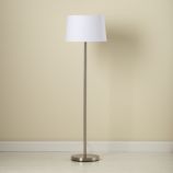 White Floor Shade and Nickel Base