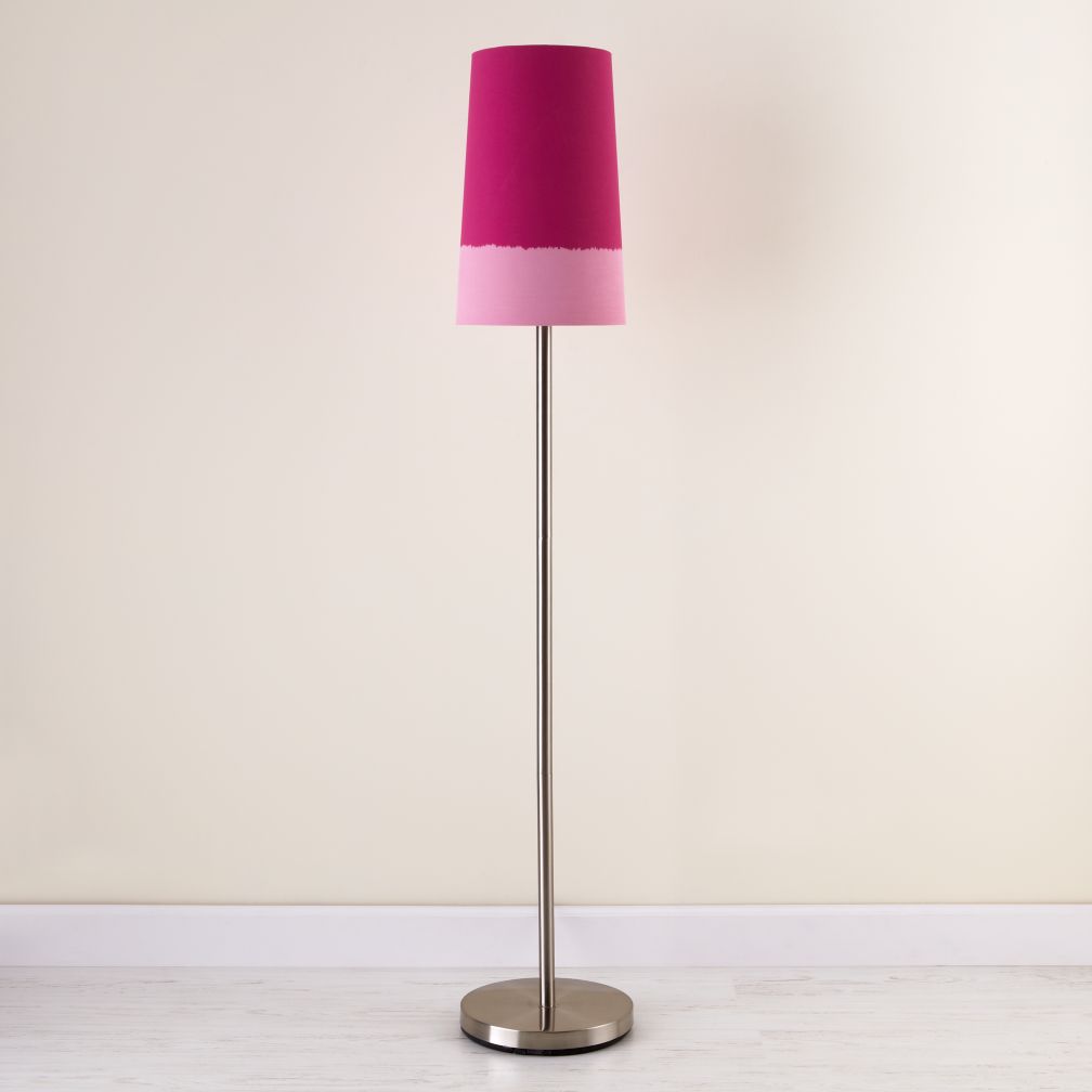 Lighten Up Pink Floor Shade (Shown with Nickel Base)