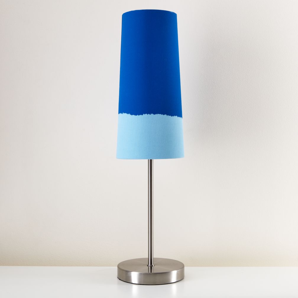Lighten Blue Table Shade (Shown with Nickel Base)