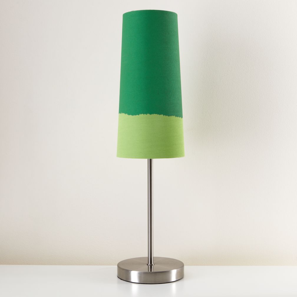 Lighten Up Green Table Shade (Shown with Nickel Base)