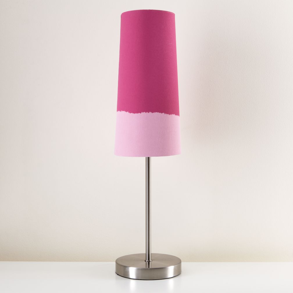 Lighten Up Pink Table Shade (Shown with Nickel Base)