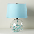 Aqua Crystal Ball Table Lamp