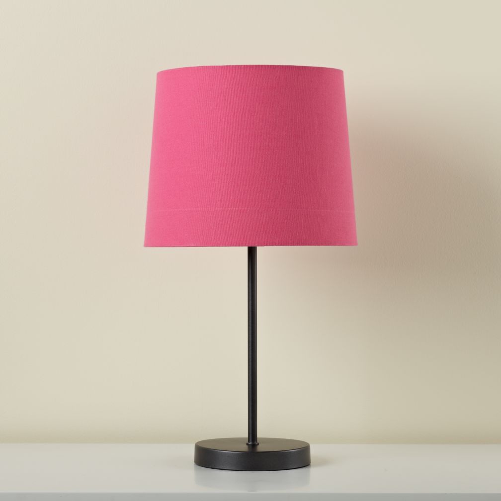 Graphite Table Base and Hot Pink Shade