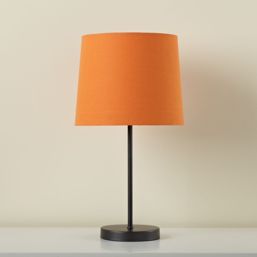 Graphite Table Base and Orange Shade