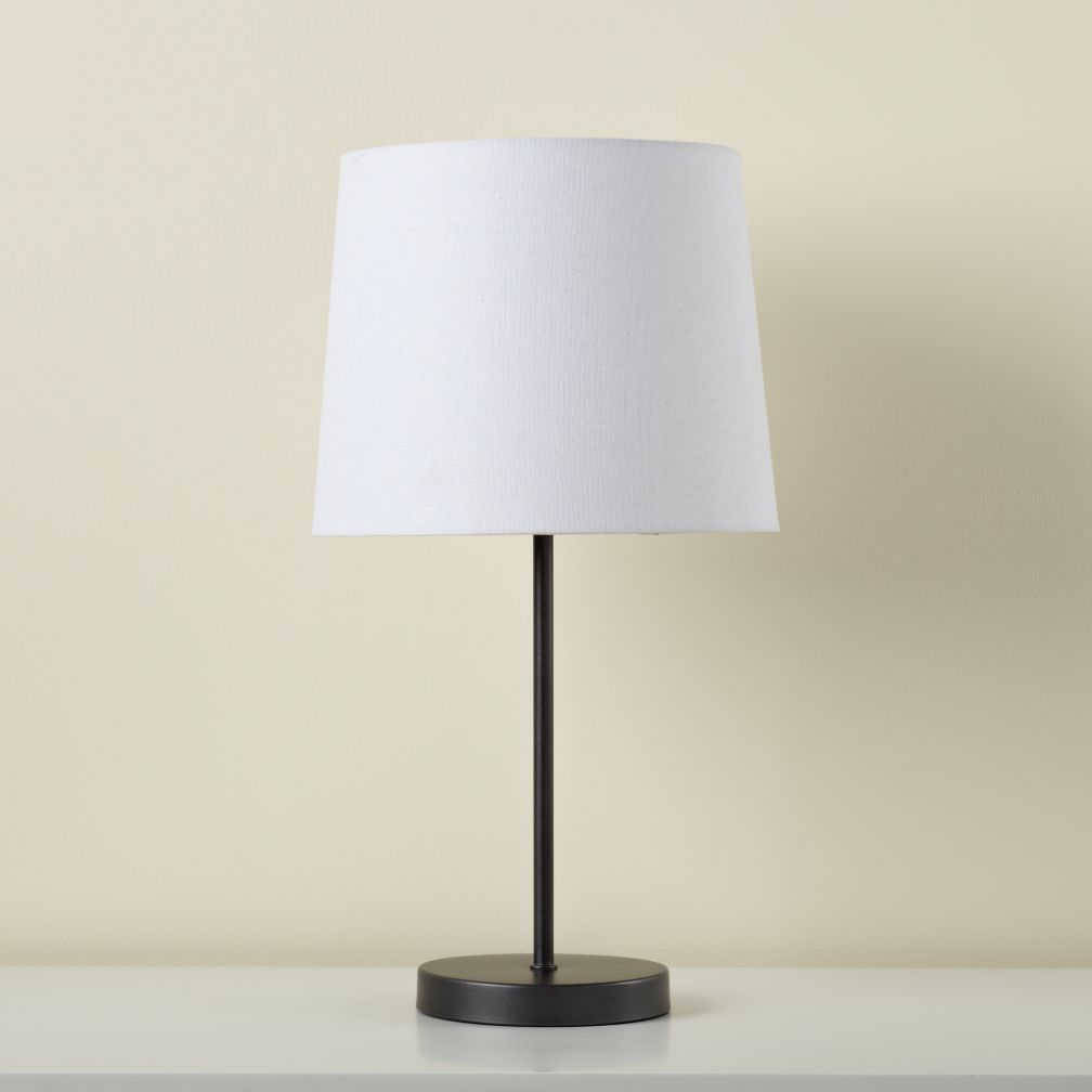 Graphite Table Base and White Shade