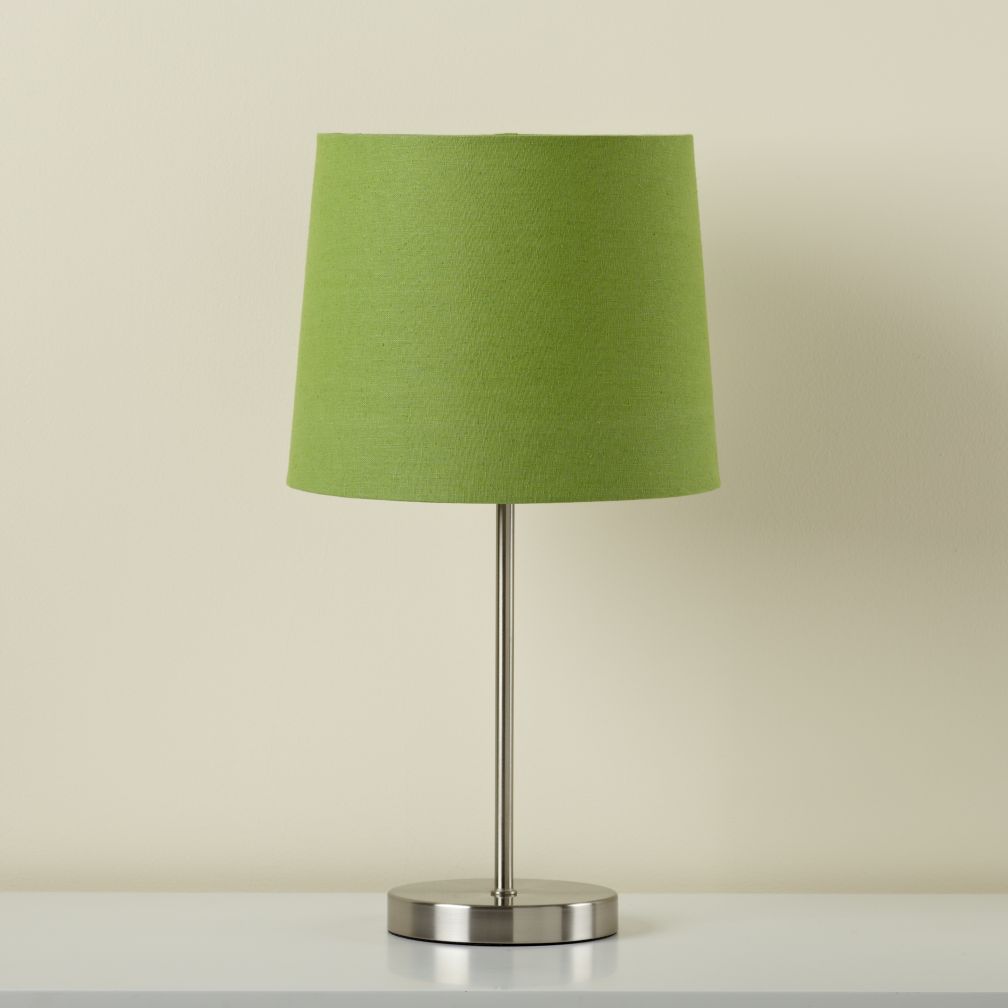 Nickel Table Base and Green Shade