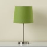 Nickel Table Base and Green Shade