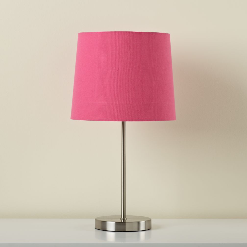 Nickel Table Base and Hot Pink Shade
