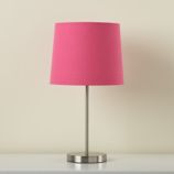 Nickel Table Base and Hot Pink Shade