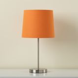 Nickel Table Base and Orange Shade