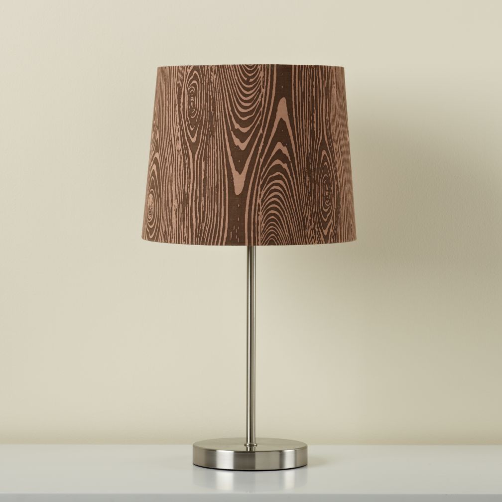 Woodgrain Table Shade (Shown with Nickel Table Base)