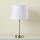 Nickel Table Base and White Shade