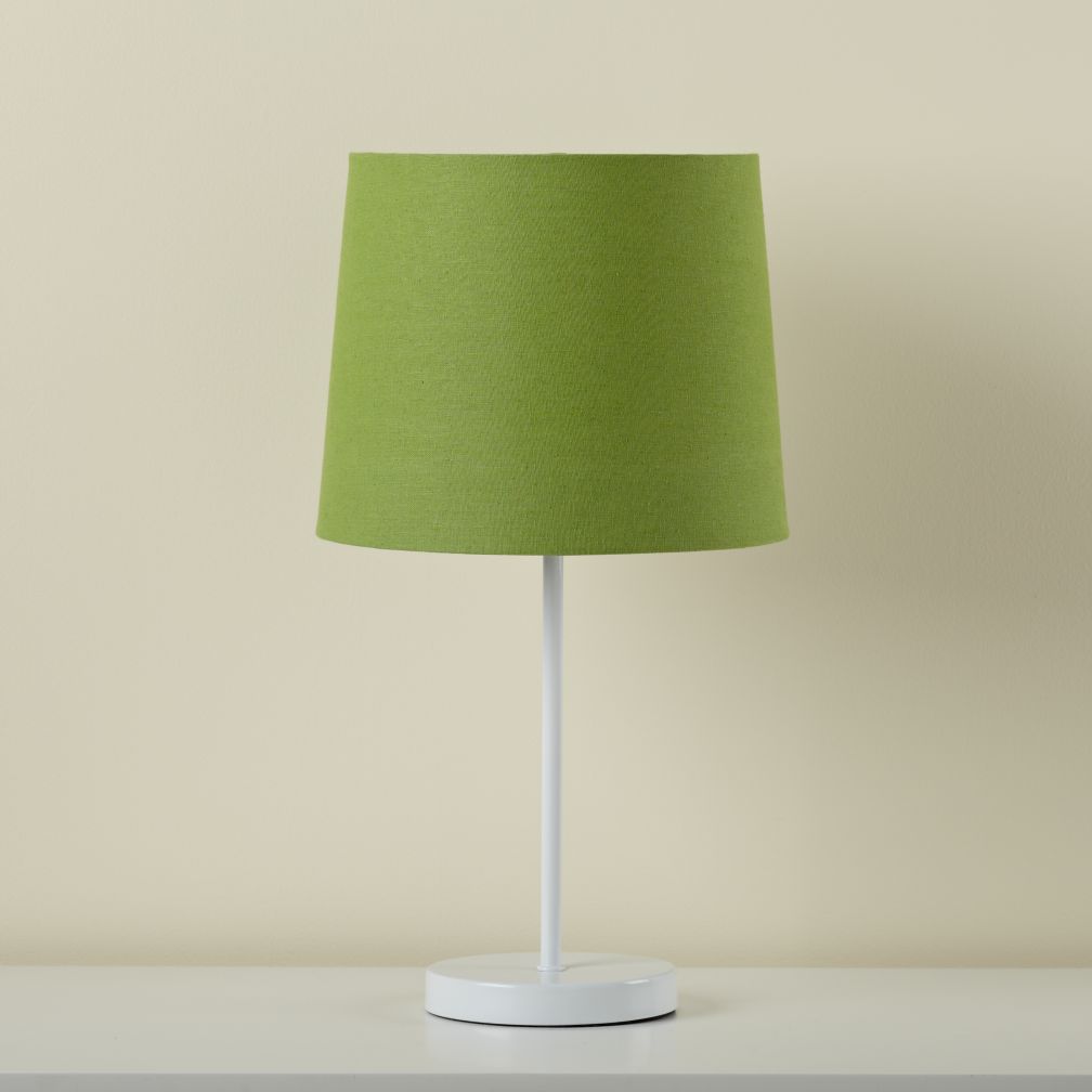 White Table Base and Green Shade