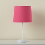 White Table Base and Hot Pink Shade