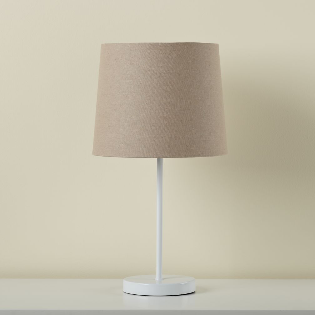 Khaki Shade and White Table Base