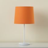 White Table Base and Orange Shade