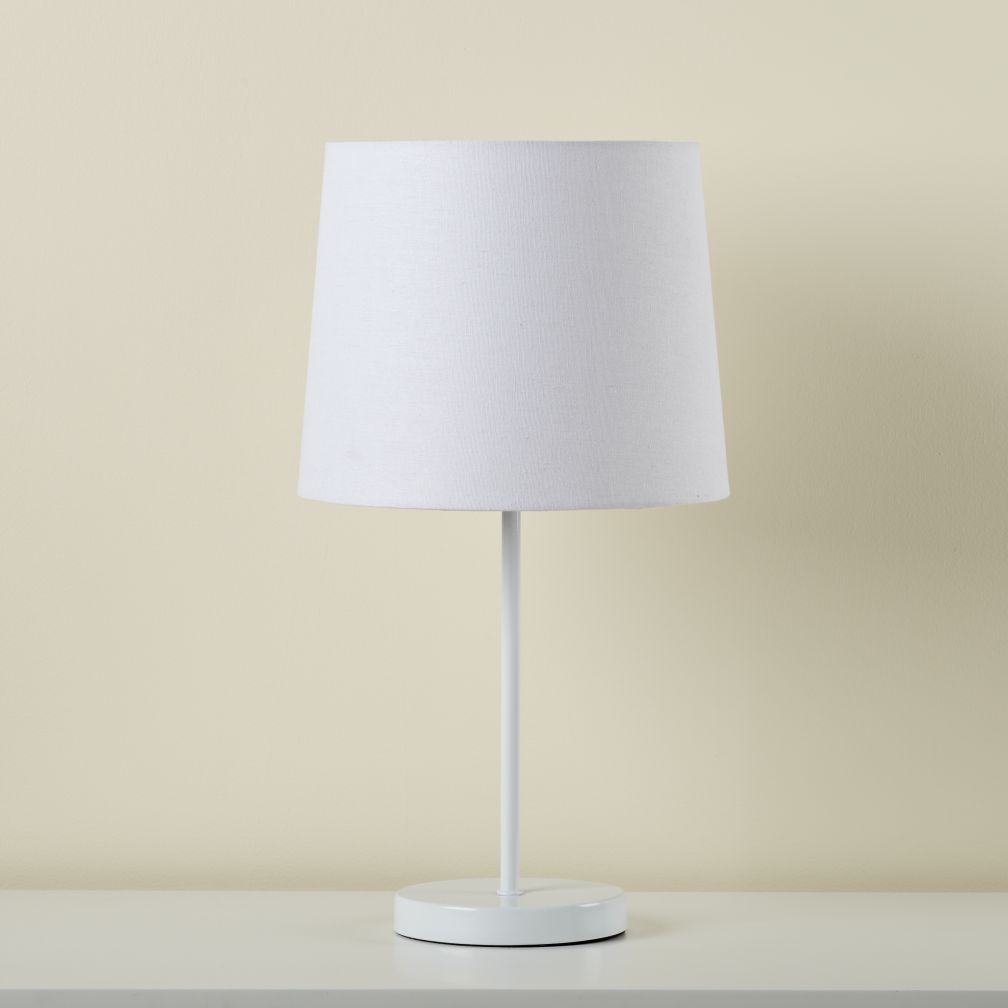 White Table Base and White Shade