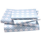 Full Blue Lattice Sheet Set(includes 1 fitted sheet, 1 flat sheet and 2 cases)