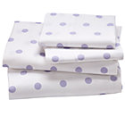 Full Lavender Pastel Dots Sheet Set(includes 1 fitted sheet, 1 flat sheet and 2 cases)