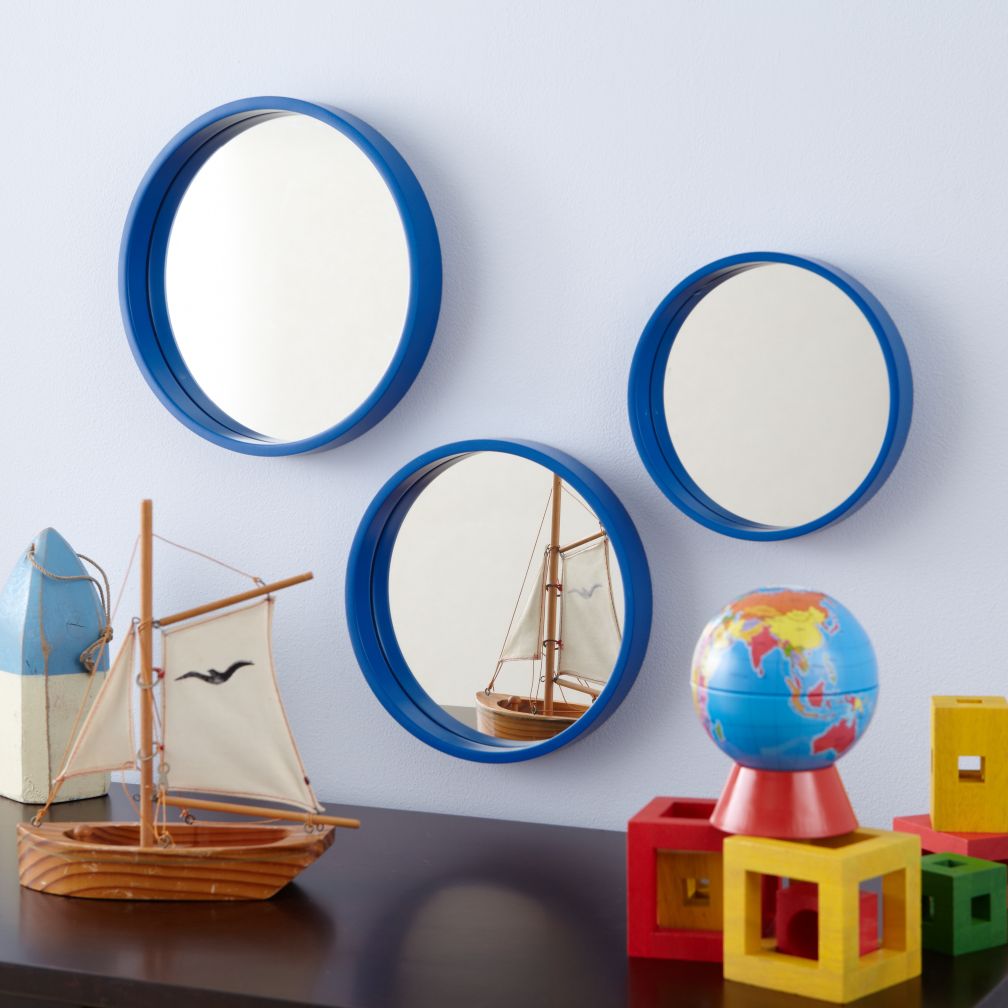 Ahoy There Mirrors (Blue, Set of 3)