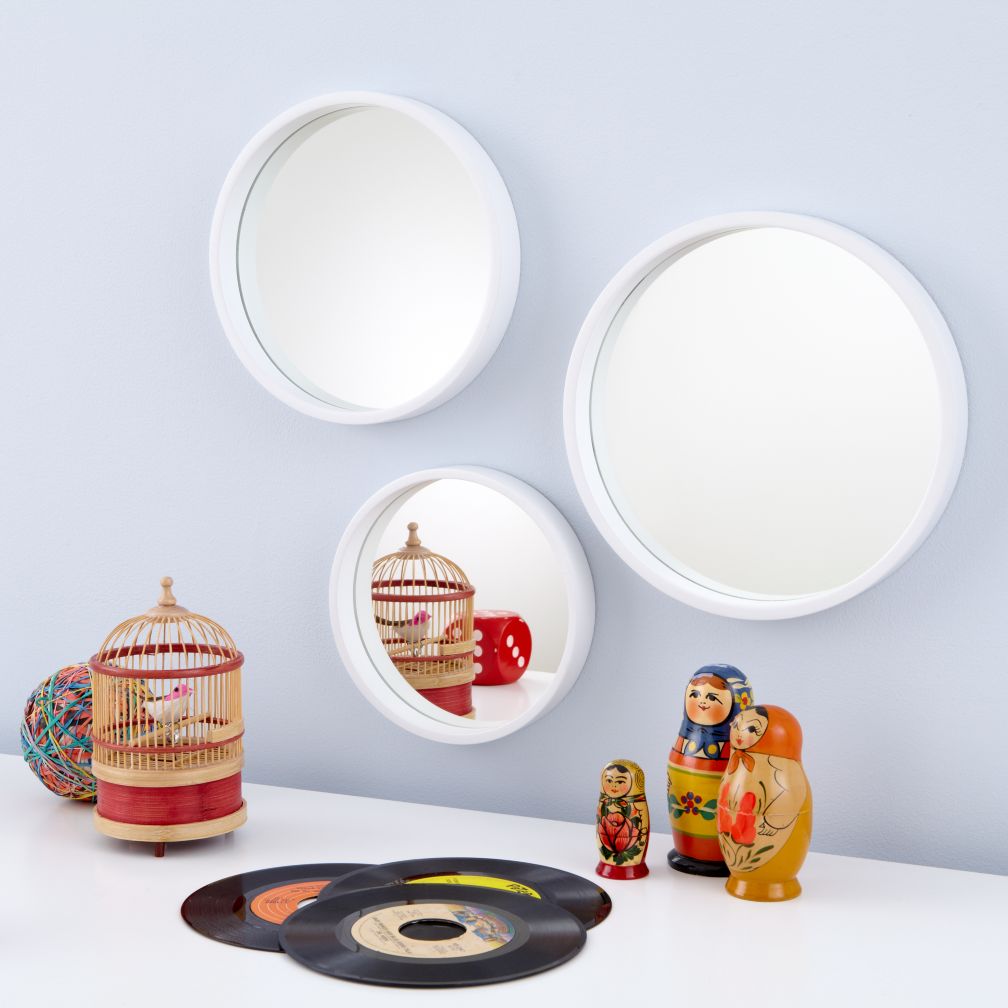 Ahoy There, Mirrors (White, Set of 3)