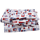 Full Nautical Print Sheet Set(includes 1 fitted sheet, 1 flat sheet and 2 cases)