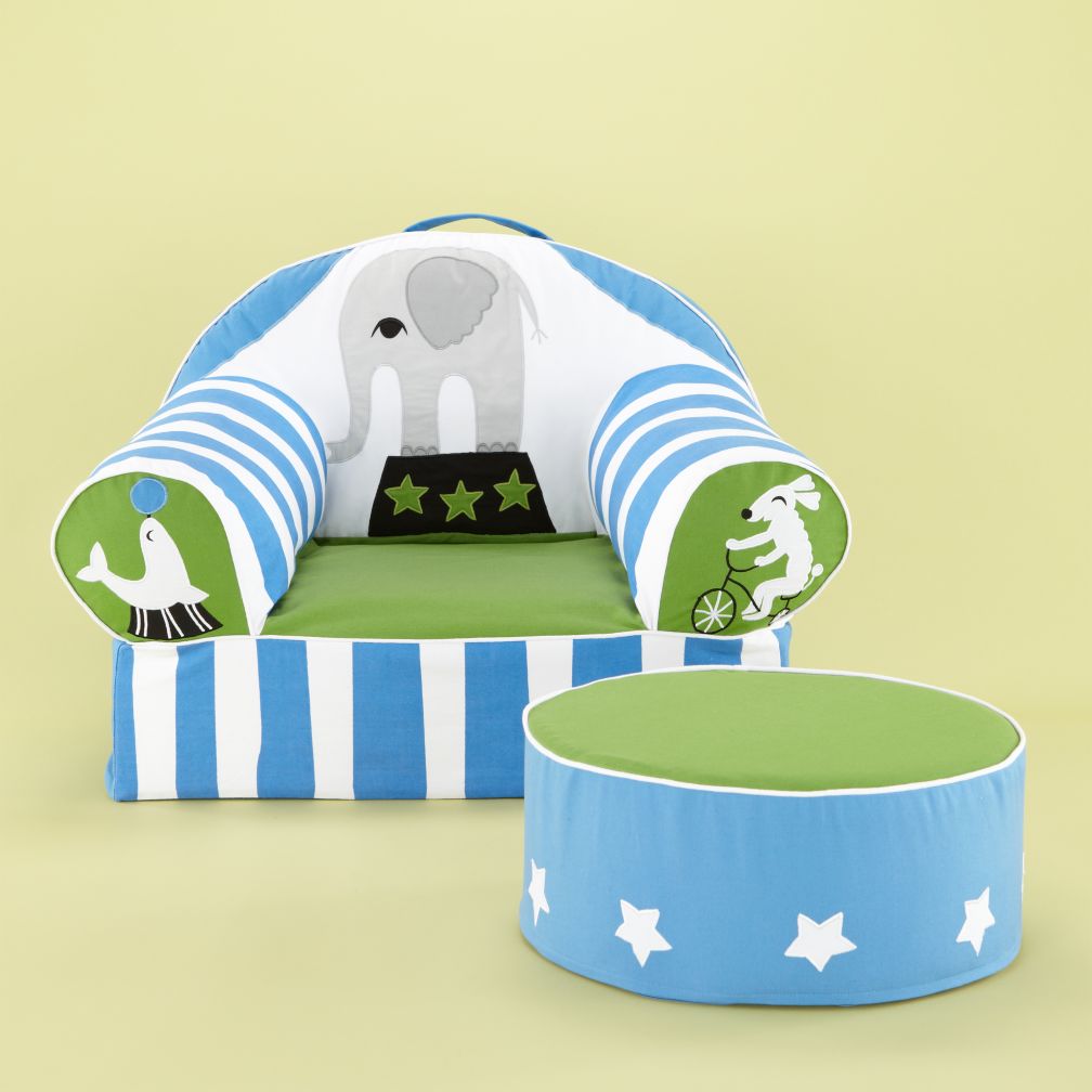 Circus Nod Chair and Ottoman (Blue)