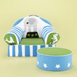 Circus Nod Chair and Ottoman (Blue)