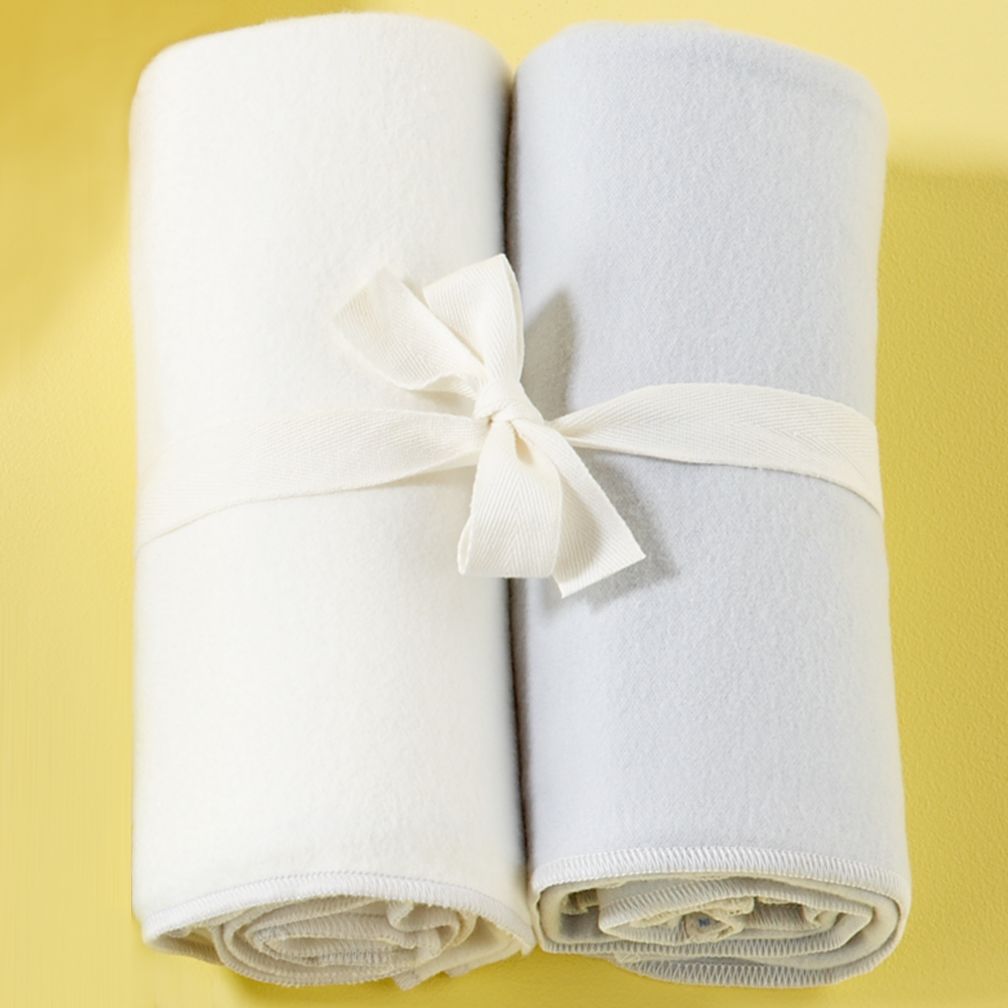 Lt. Blue/White Organic Blankets (Set of 2)