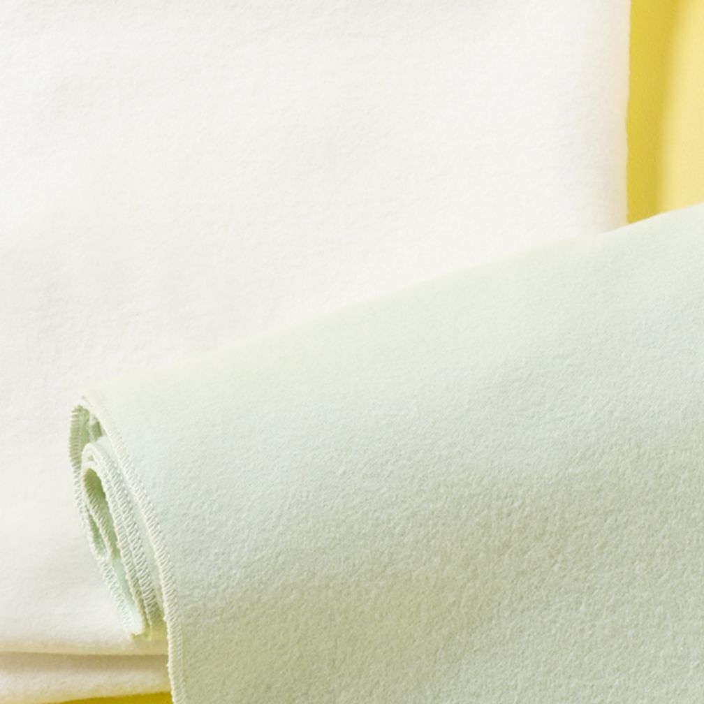 Lt. Green/WhiteOrganic Blankets (Set of 2)