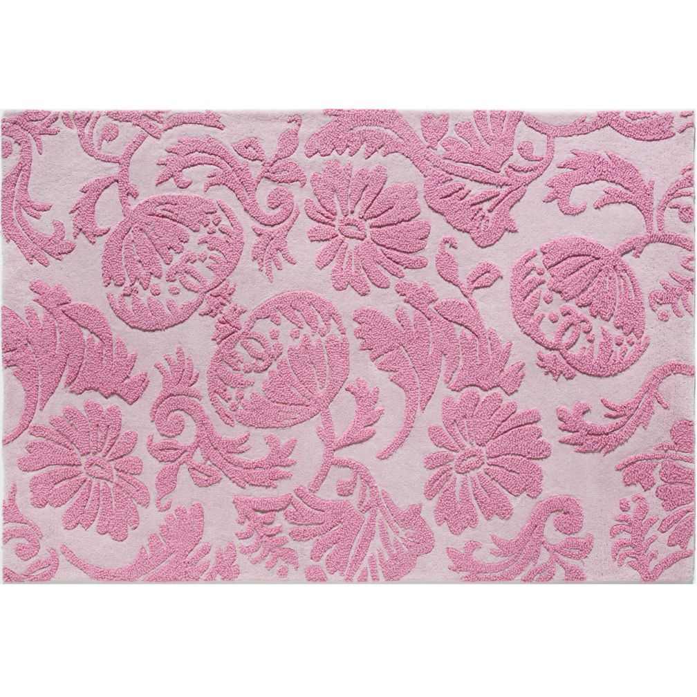 Raised Floral Rug (Pink)