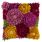 Floral Felt Throw Pillow