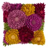 Floral Felt Throw Pillow