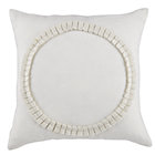White Felt Pleated Circle Throw Pillow