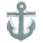 Grey Anchor Throw Pillow