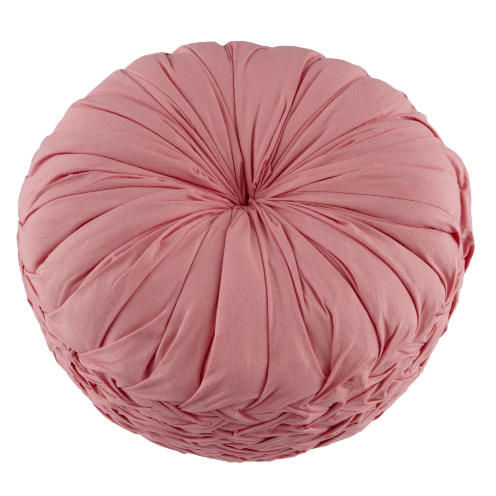 Ruched Throw Pillow (Pink)